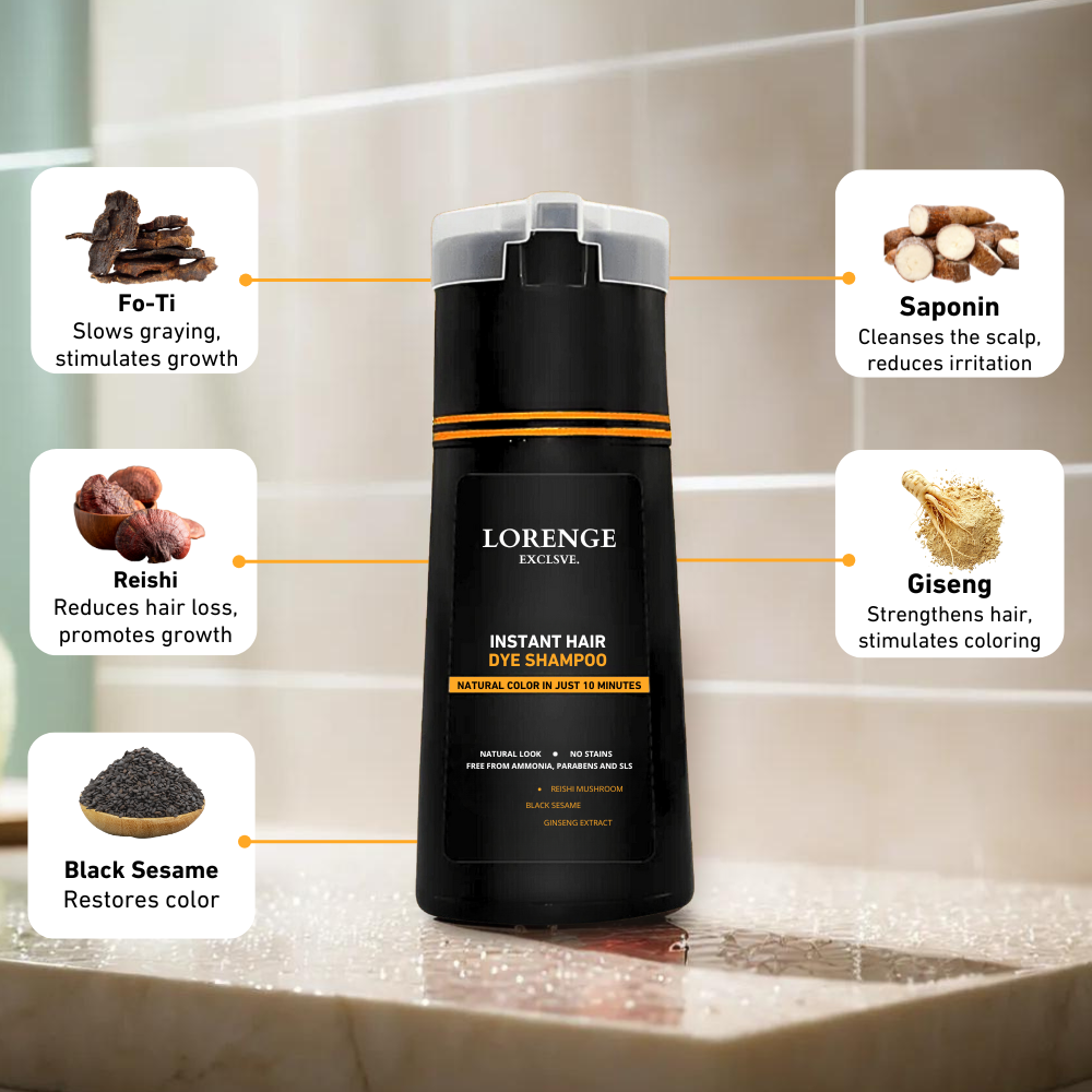 Instant Hair Dye Shampoo ~ Kleurt Grijze Haren